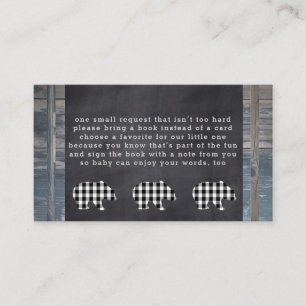 Woodland Shower Bear Book Request Insert Cards