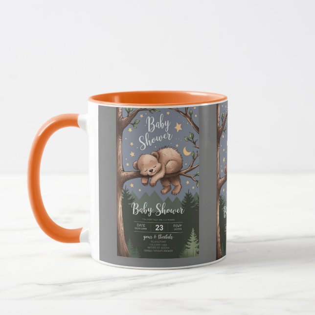 Woodland Sleepy Bear Coffee Mug | Cosy Forest Anim (Left)