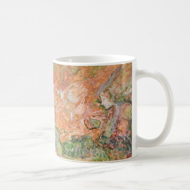 Woodland Spirit / Fairy Original Art Orange Coffee Mug (Right)