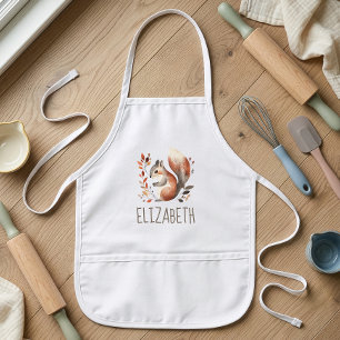 Woodland Squirrel Cute Personalised Kids Apron