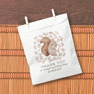 Woodland Squirrel & Foliage Thank You Favour Bag