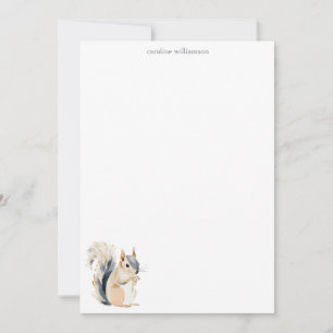 Woodland Squirrel Nature Personalised Stationery Card
