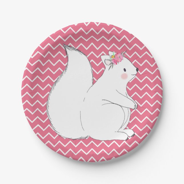 Woodland Squirrel Paper Plate (Front)
