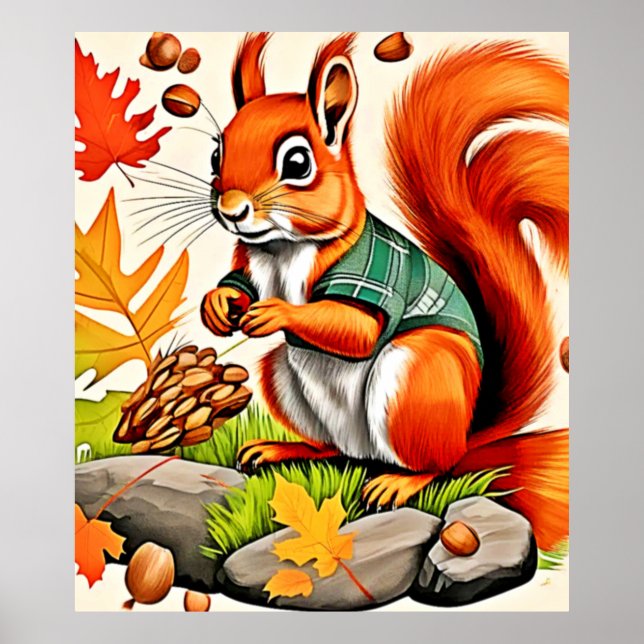 Woodland Squirrel View Design Poster (Front)