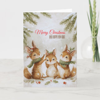 Woodland  Squirrels Holiday Card
