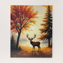 Woodland Stag Deer Autumn Woodland Puzzle 