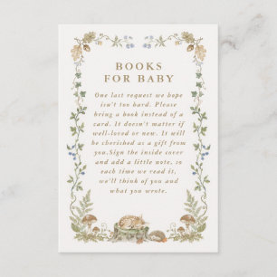 Woodland Storybook Baby Shower Books for Baby Enclosure Card