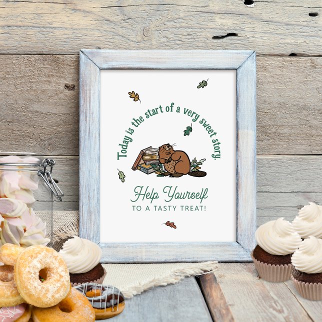 Woodland Storybook Baby Shower Dessert Table Sign (Woodland Baby Shower Dessert Table Sign)