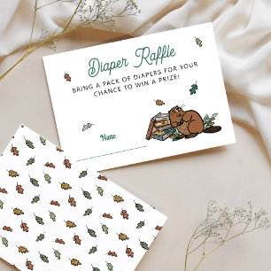 Woodland Storybook Baby Shower Diaper Raffle Enclosure Card