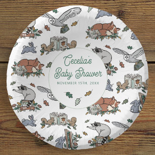 Woodland Storybook Baby Shower Paper Plate