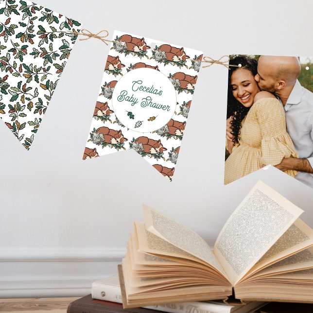 Woodland Storybook Baby Shower Photo Bunting (Woodland Photo Baby Shower Bunting)