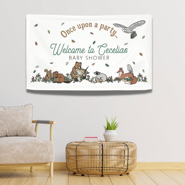 Woodland Storybook Baby Shower Welcome Banner (Woodland Storybook Welcome Banner)