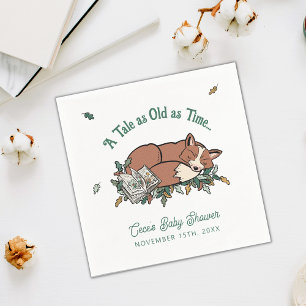 Woodland Storybook Custom Phrase Baby Shower Napkin