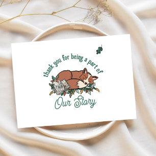 Woodland Storybook Fox Baby Shower Thank You Card