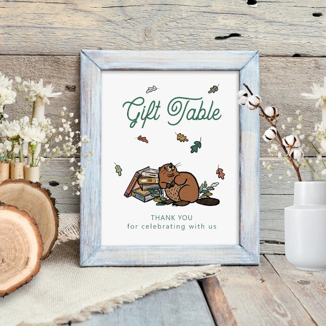Woodland Storybook Gift Table Sign (Woodland Storybook Baby Shower Gift Table Frameable Sign)