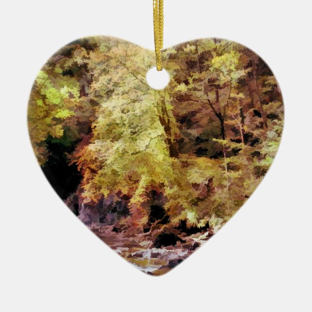 WOODLAND STREAM CERAMIC TREE DECORATION (Front)