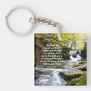 Woodland Stream with comforting Bible message Key Key Ring