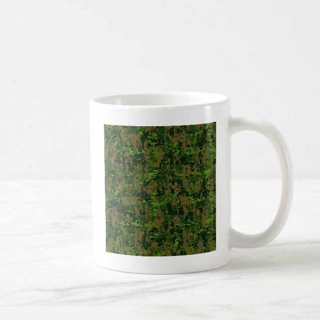 Woodland Style Digital Camouflage Accent Decor Coffee Mug (Right)