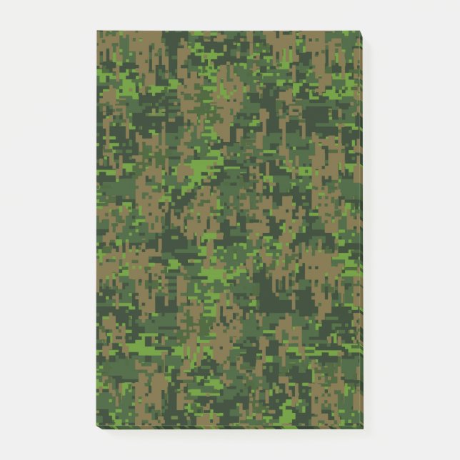 Woodland Style Digital Green Camouflage Decor Post-it Notes (Front)