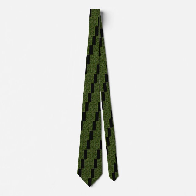 Woodland Style Digital Green Camouflage Decor Tie (Front)