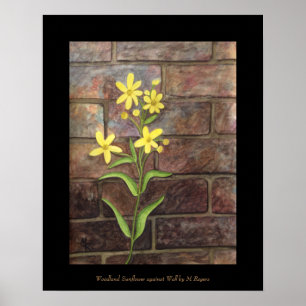 Woodland Sunflower Art Print