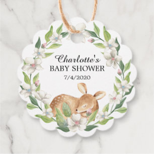 Woodland Sweet Deer Baby Shower Favour Gift Tag