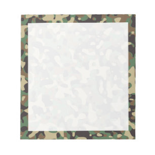 Woodland Tan Brown Green Grey Camo Camouflage Notepad