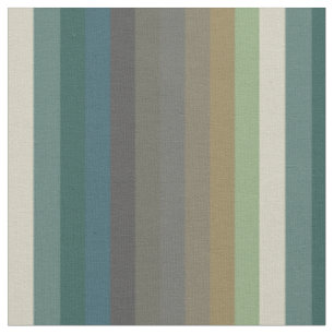 Woodland Teal & Moss Green Stripes Fabric
