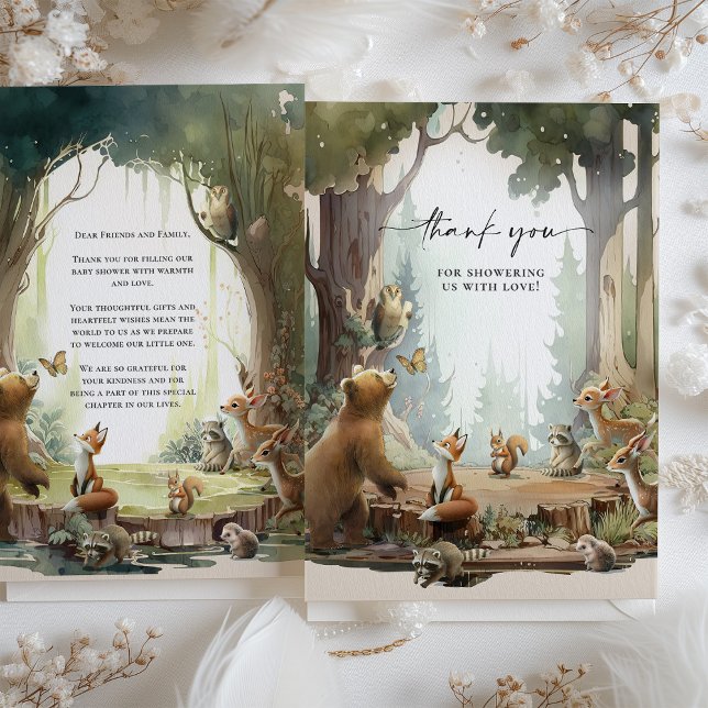 Woodland Thank You Card Baby Shower (Creator Uploaded)