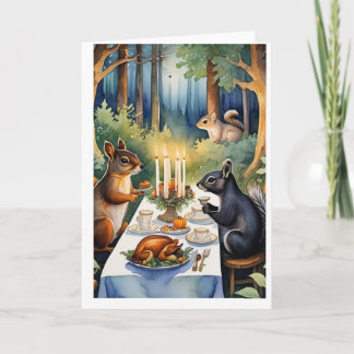 Woodland Thanksgiving Feast Greeting Card