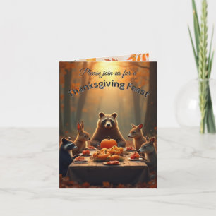 Woodland Thanksgiving Party Friends and Family Invitation
