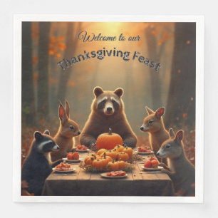 Woodland Thanksgiving Party Friends and Family Napkin