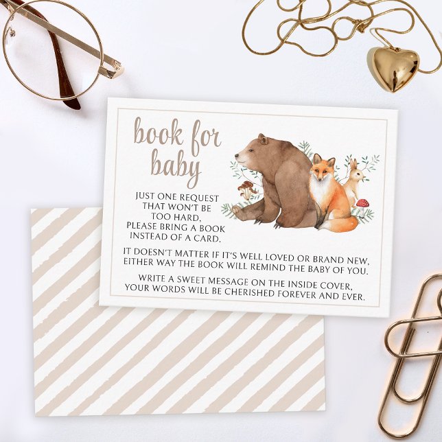 Woodland theme animals book for baby shower cards (Creator Uploaded)