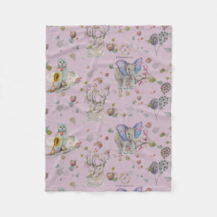 Woodland Theme Baby Fleece Blanket