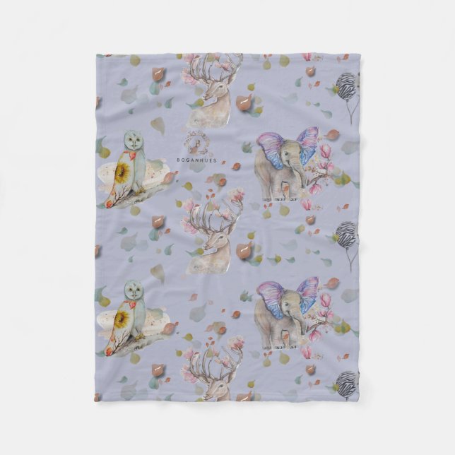 Woodland Theme Baby  Fleece Blanket (Front)