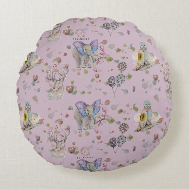 Woodland Theme Baby  Round Cushion (Front)