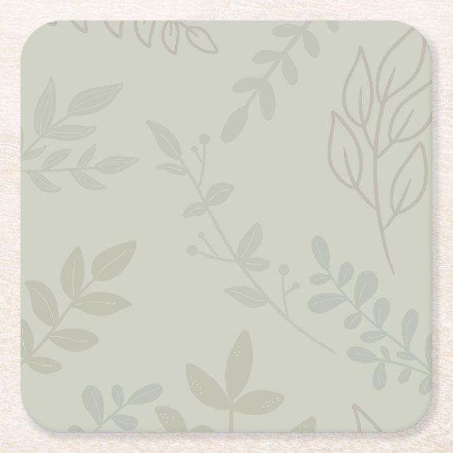 Woodland Theme Square Paper Coaster (Front)