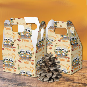 Woodland Theme Twins Baby Shower Favour Boxes