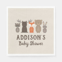 Woodland Themed Baby Shower Napkins