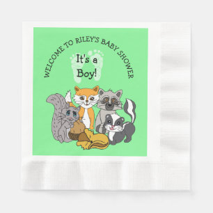 Woodland Themed Boy's Baby Shower Napkins