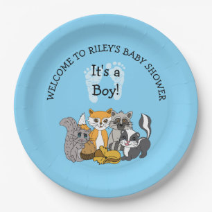Woodland Themed Boy's Baby Shower  Paper Plate