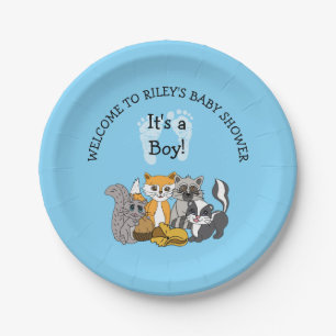 Woodland Themed Boy's Baby Shower  Paper Plate