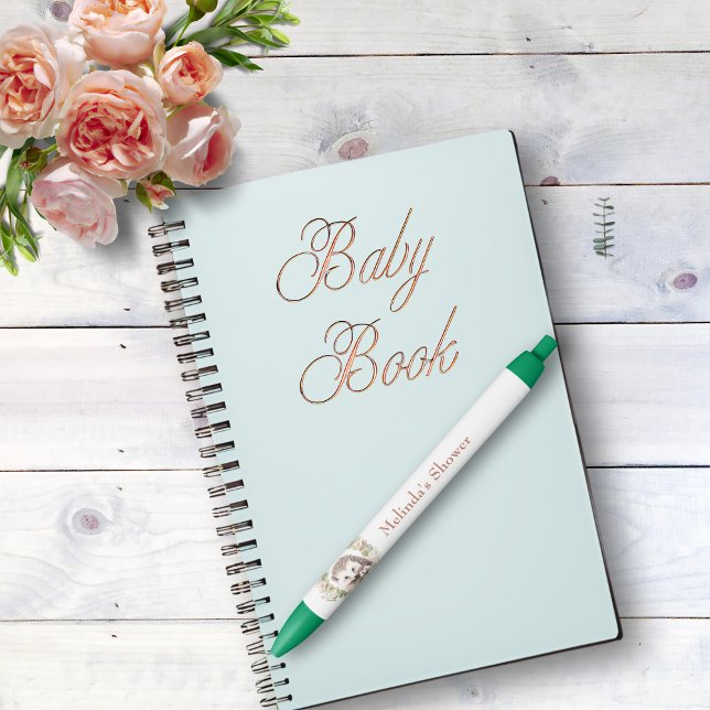 Woodland-themed, Cute Hedgehog Black Ink Pen (hedgehog baby shower pen )