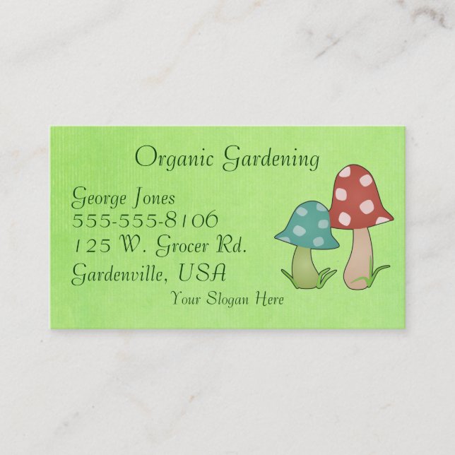 Woodland Toadstool Business Card Template (Front)