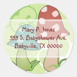 Woodland Toadstools Address Label Stickers