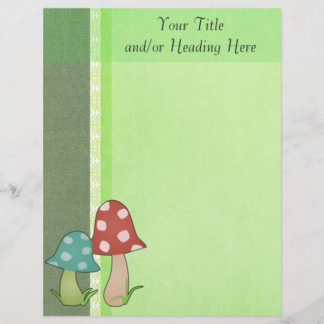 Woodland Toadstools Letterhead Template (Front)