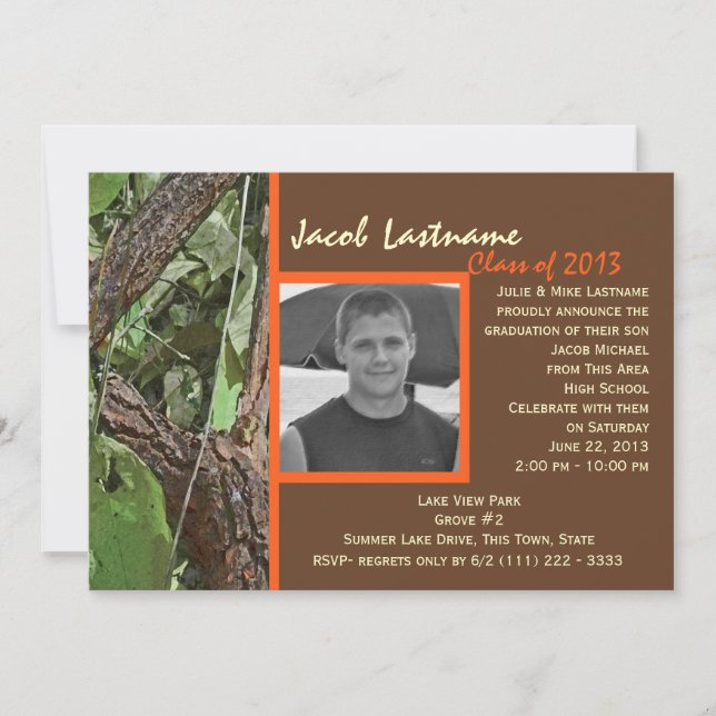 Woodland Tree Graduation Invitation (Front)