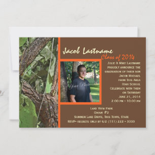 Woodland Tree Graduation Photo Invitation