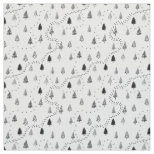 Woodland Tree Path Pattern Fabric