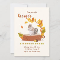 Woodland Tree Stump Birthday Invitation